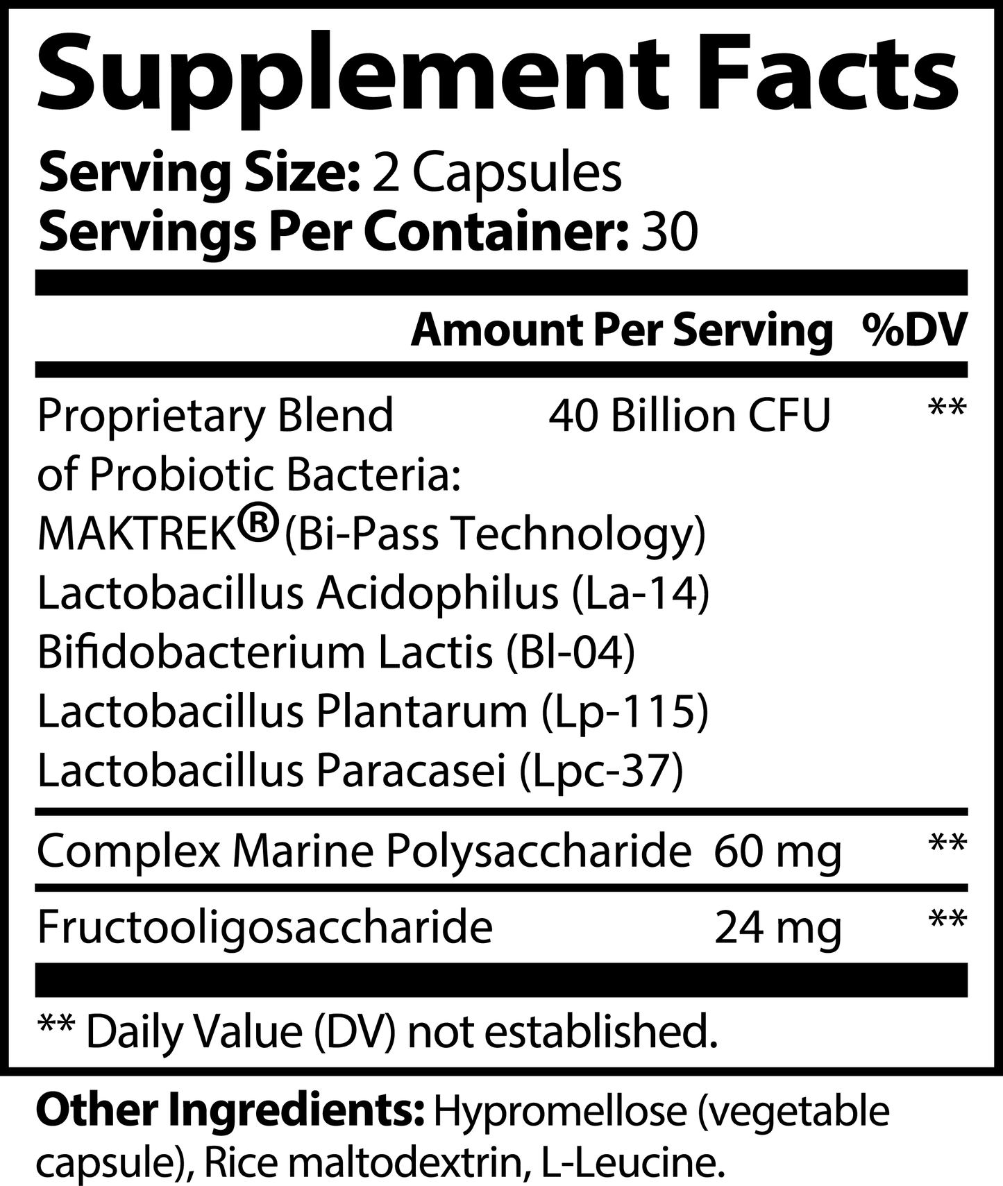 Probiotic 40 Billion con Prebiotics