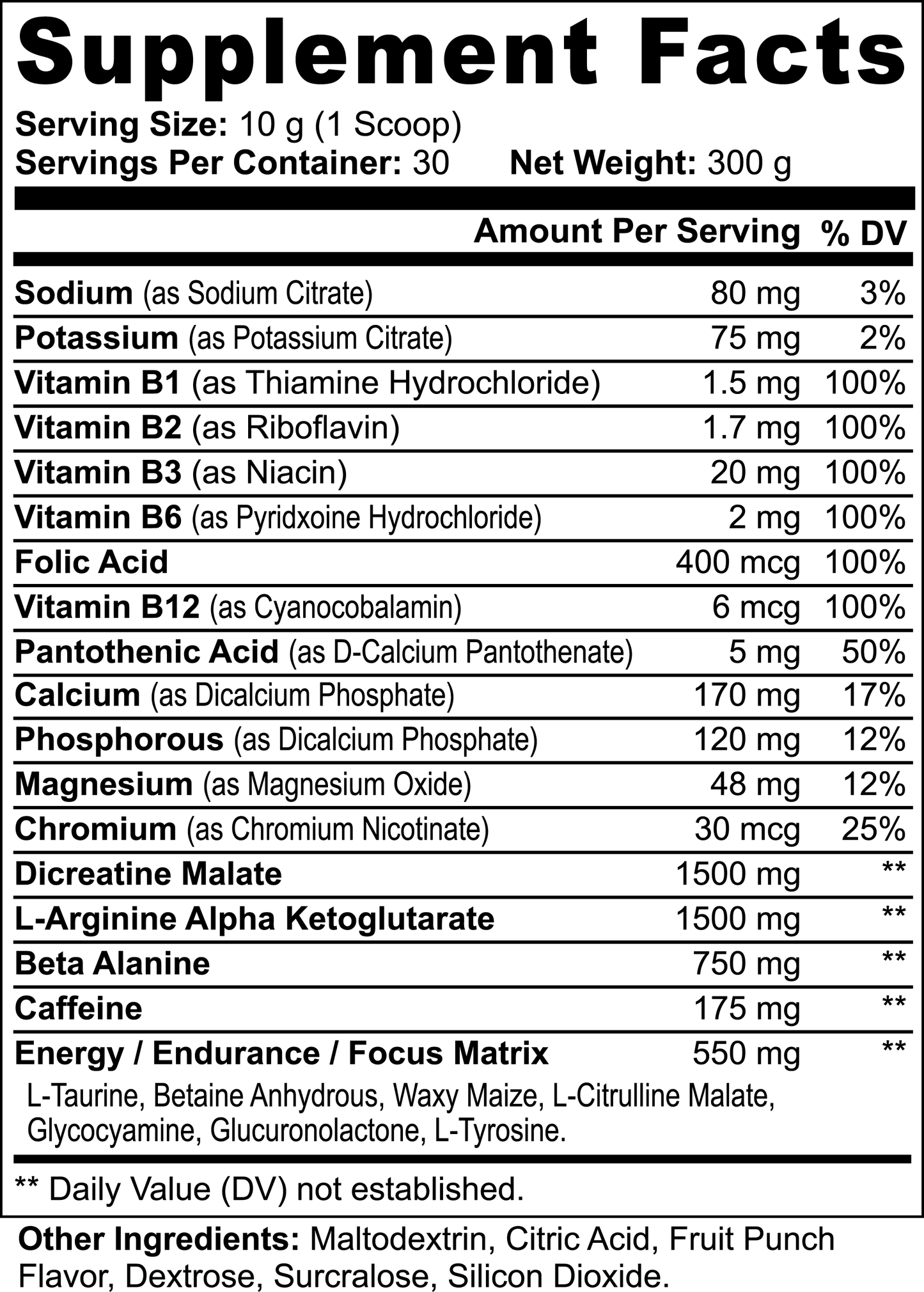 Nitric Shock Pre-Workout Fruit Punch